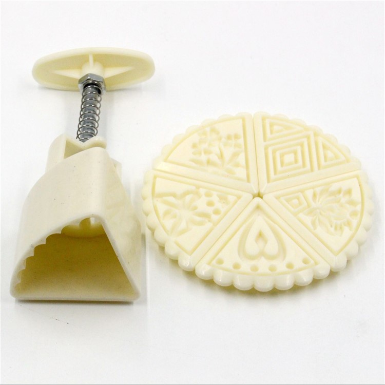 Two Sets Mooncake Maker Mold Homemade Mooncake Kitchen DIY Tool - Triangle and Flower Shape-15