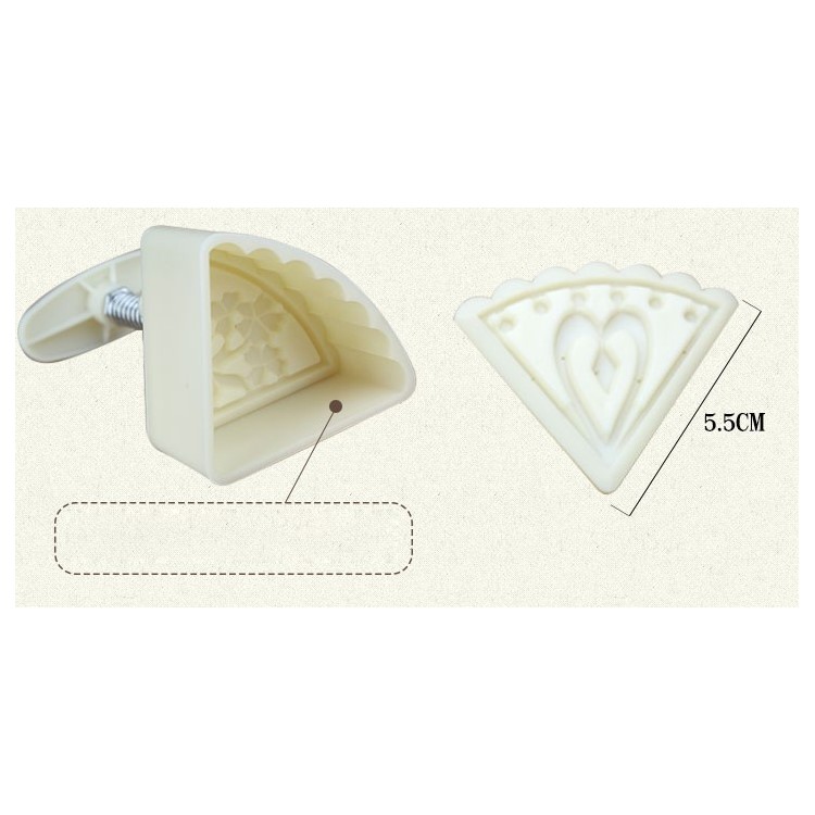 Two Sets Mooncake Maker Mold Homemade Mooncake Kitchen DIY Tool - Triangle and Flower Shape-2