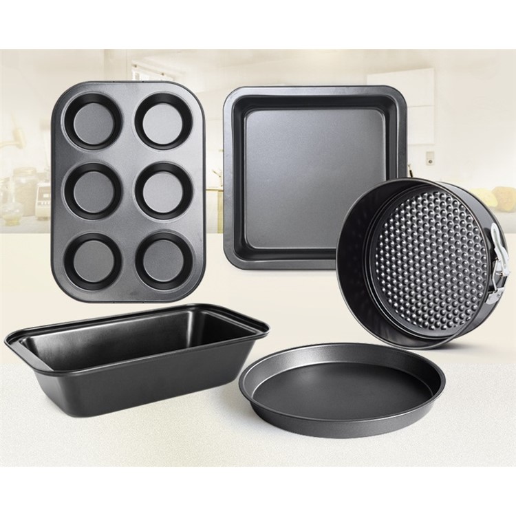 5-Piece Non-Stick Stainless Steel Bakeware Set (Pizza/Muffin/Loaf/Cake Pan/Baking Sheet)-5