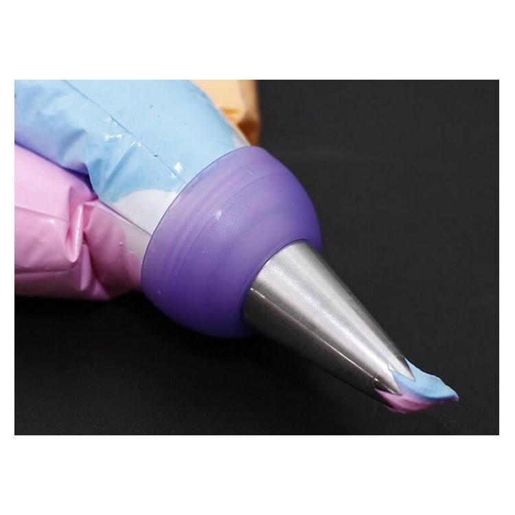 Cake Cooking 3-Color Icing Piping Bag Nozzle Converter Coupler Cake Decorating Tool-5