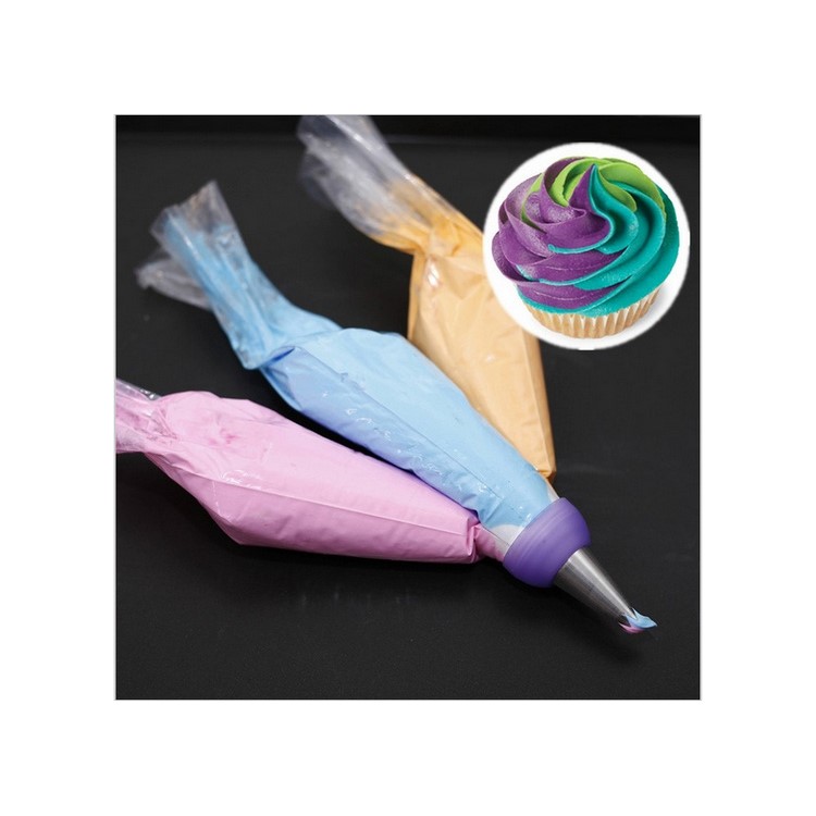 Cake Cooking 3-Color Icing Piping Bag Nozzle Converter Coupler Cake Decorating Tool-6