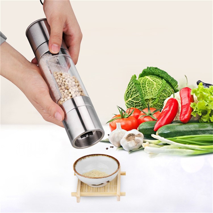 Double-ended Manual Salt Pepper Shaker Grinder with Ceramic Grinding Core-1