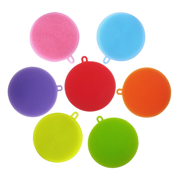 Multipurpose Antibacterial Silicone Two-sided Sponge Cleaning Dish Kitchen Washing Brush - Red-2