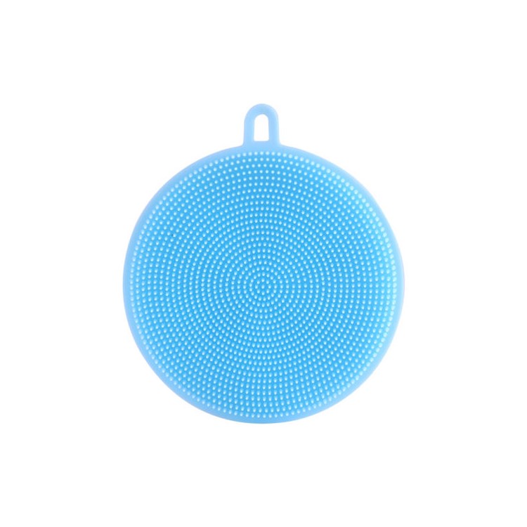 Creative Two-sided Dish Pot Cleaning Antibacterial Silicone Sponge Washing Brush - Blue-1