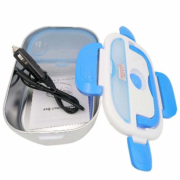 Portable 12V Car Adapter Electric Lunch Box Heated Compact Bento Food Warmer - Blue-1