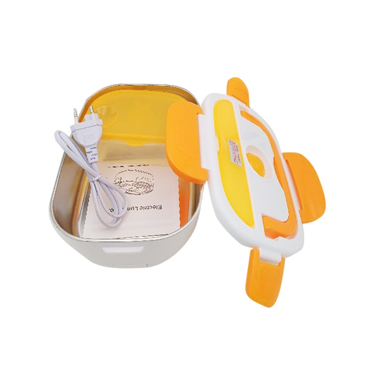 Electric Lunch Box Food Heater Lunch Heater with Removable Stainless Steel Container - Orange / EU Plug-1