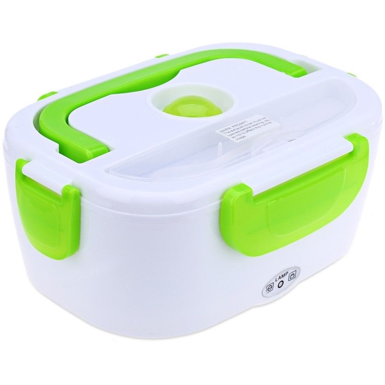 Portable Electric Lunch Box Food Heater Lunch Heater with Removable Stainless Steel Container - Green / EU Plug-2