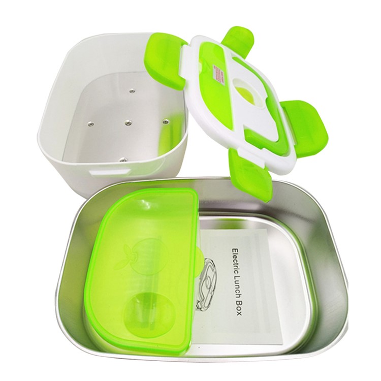 Portable Electric Lunch Box Food Heater Lunch Heater with Removable Stainless Steel Container - Green / EU Plug-6