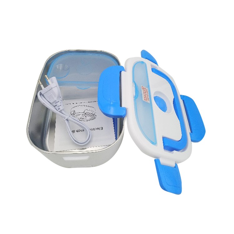 Electric Lunch Box Food Heater Lunch Warmer Heater with Removable Stainless Steel Container - Blue / EU Plug-2