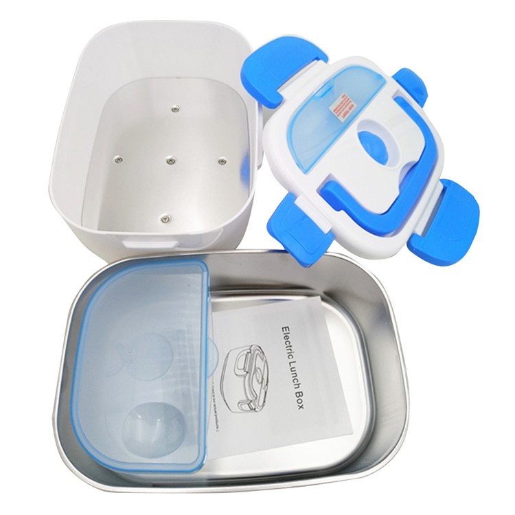 Electric Lunch Box Food Heater Lunch Warmer Heater with Removable Stainless Steel Container - Blue / EU Plug-3
