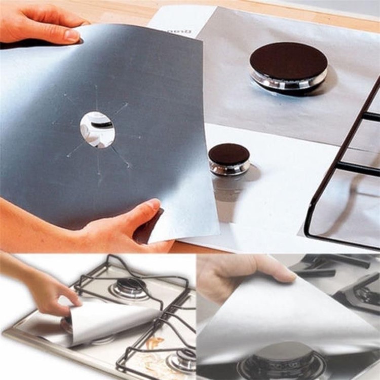 6PCS Non Stick Heat Resistant Gas Stove Burner Covers Protectors-5