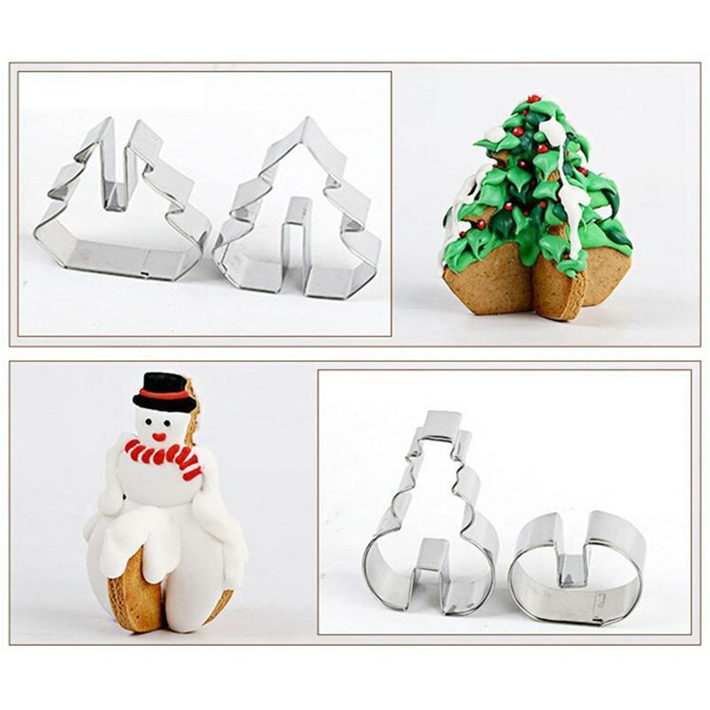 8 Pcs 3D Food-grade Christmas Cookie Cutter Set Stainless Steel Cookie Biscuit Mould Decoration-10