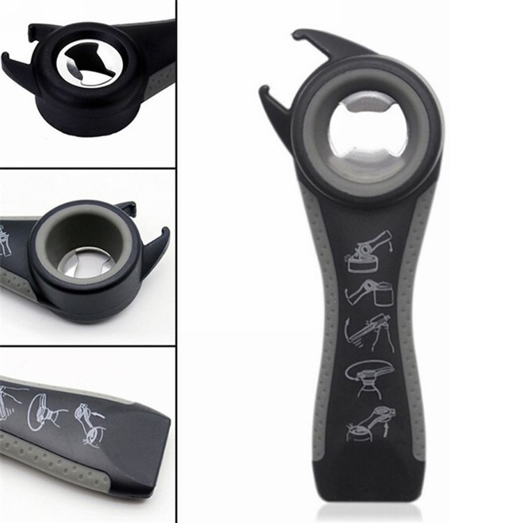Multifunctional Handy Kitchen Tool Creative Stainless Steel Beer Opener Cans Soda Pops Bottle Opener - Black-2