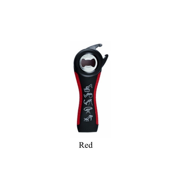 Multifunctional Handy Kitchen Tool Beer Opener Creative Stainless Steel Cans Soda Pops Bottle Opener - Red-1