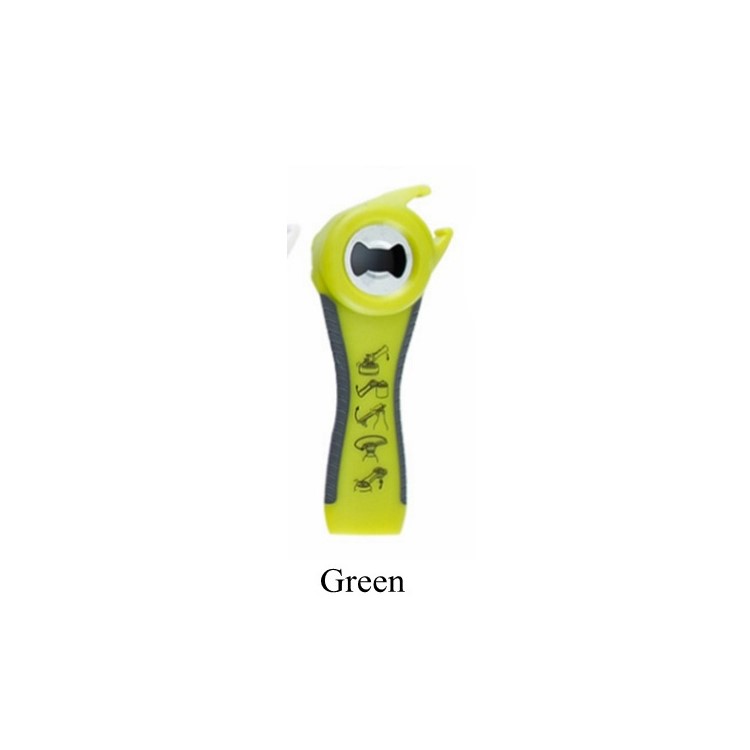 Multifunctional Handy Kitchen Tool Manual Can Opener Creative Stainless Steel Beer Soda Pops Bottle Opener - Green-1