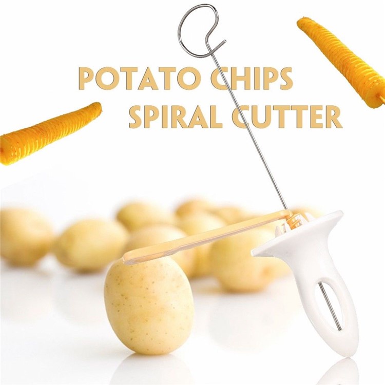 Cooking Kitchen Tool Tornado Potato Spiral Cutter Slicer Chips 4 Spits Tower Making Twist Shredder-4