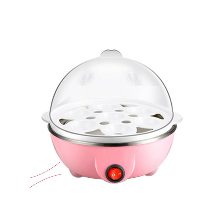 Multi-functional 350W 7 Egg Capacity Electronic Egg Cooker Food Warmer - Pink / US Plug-1