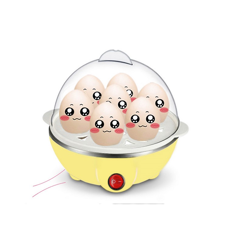 Multi-functional 350W Food Warmer Automatic Easy Egg Cooker with 7 Egg Capacity - Yellow / EU Plug-1