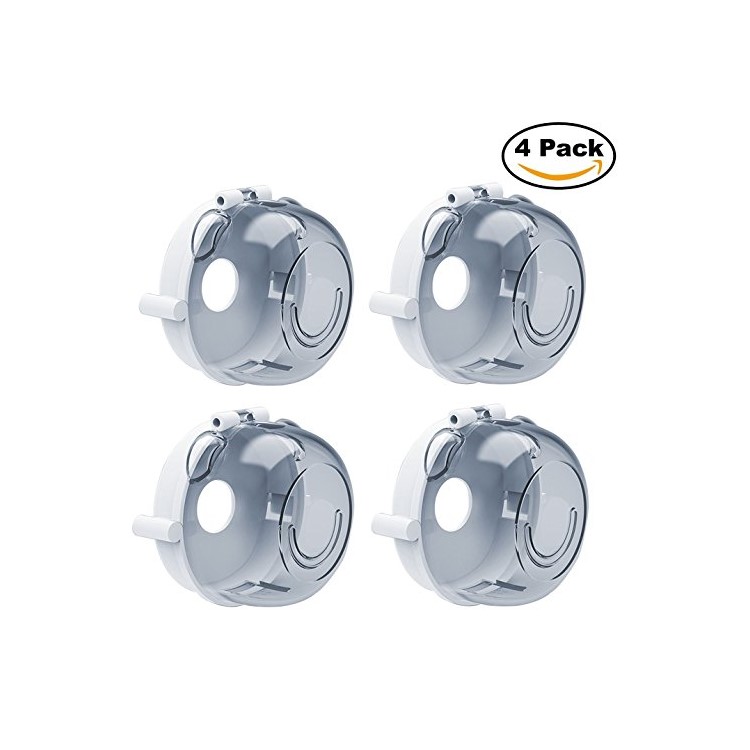 4PCS/Pack Universal Kitchen Stove Knob Covers Oven Knobs Protector Gas Child Safety Locks-4
