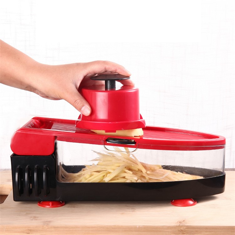 Vegetable Slicer Cutter, Peeler, Hand Protector, Storage Container with 6 Interchangeable Blades-13