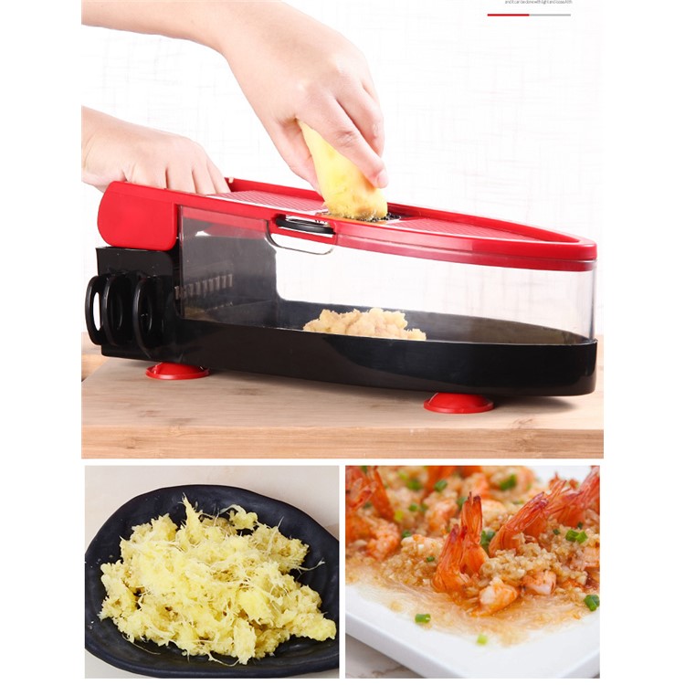 Vegetable Slicer Cutter, Peeler, Hand Protector, Storage Container with 6 Interchangeable Blades-5