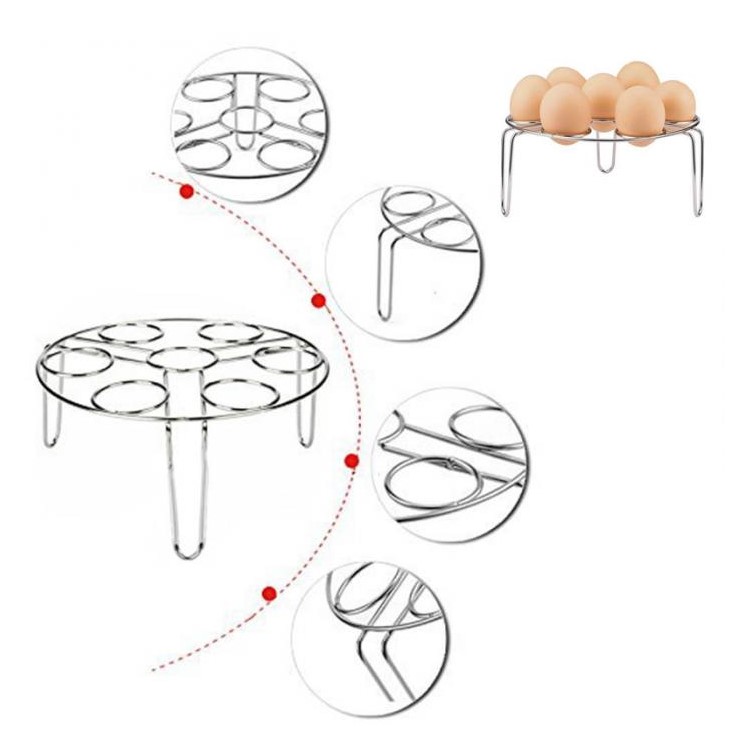 304 Stainless Steel Egg Steamer Basket Rack Egg Cooker Rack-4