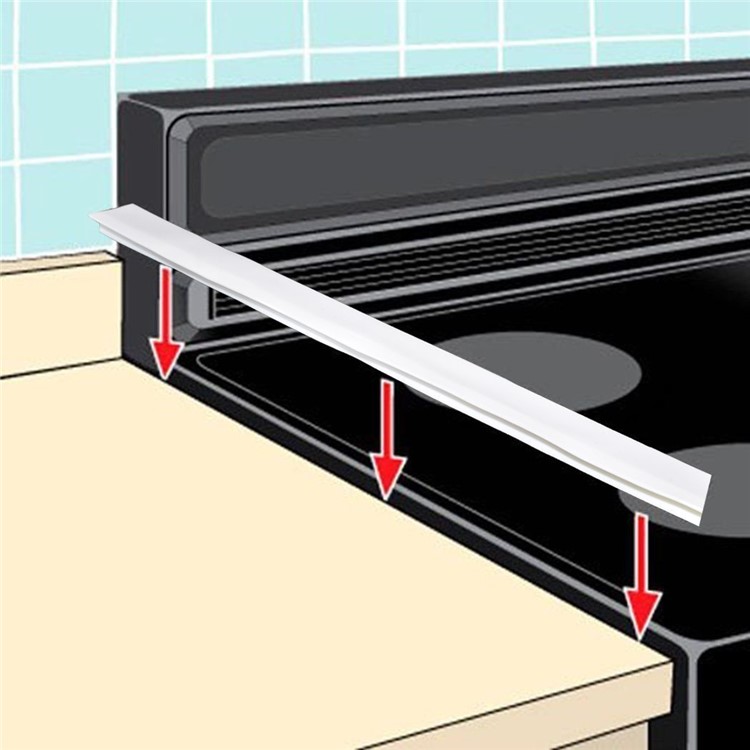 21" Premium Silicone Kitchen Stove Cooktop Counter Gap Cover - White-11