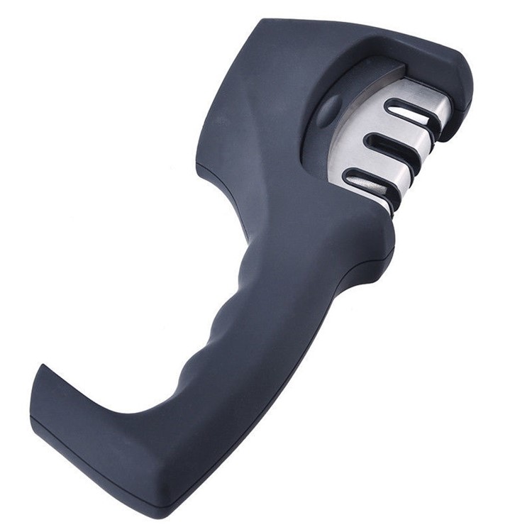 3-Stage Professional Manual Kitchen Knife Sharpener - Black-2