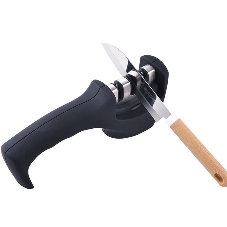 3-Stage Professional Manual Kitchen Knife Sharpener - Black-5