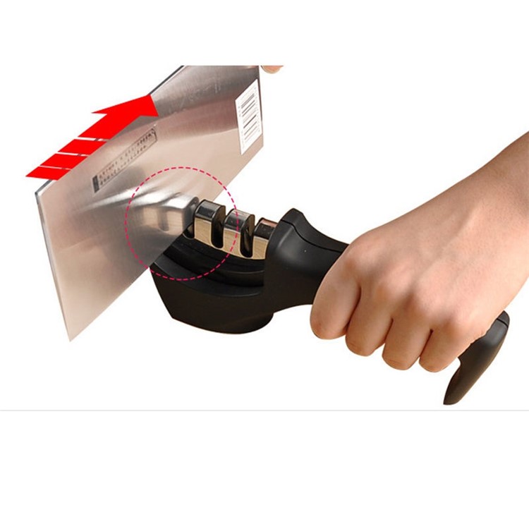3-Stage Professional Manual Kitchen Knife Sharpener - Black-7