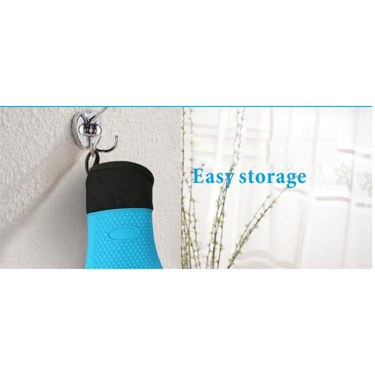 1 Piece Silicone Glove 425 Degrees Fahrenheit High-temperature Insulation Heat Resistant Grill Oven Gloves - Blue-5