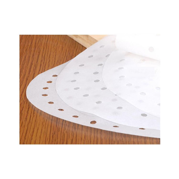 150PCS 9-inch Diameter Perforated Round Silicone Paper Liners for Bamboo Steamer Air Fryer-3