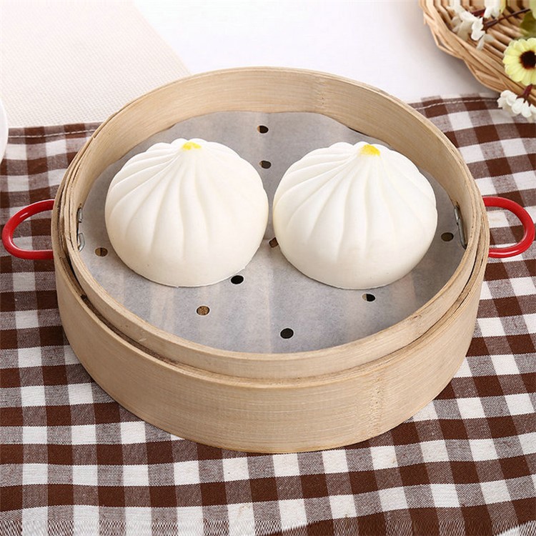 150PCS 9-inch Diameter Perforated Round Silicone Paper Liners for Bamboo Steamer Air Fryer-5