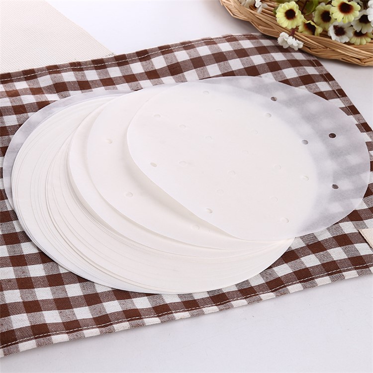 150PCS 9-inch Diameter Perforated Round Silicone Paper Liners for Bamboo Steamer Air Fryer-7