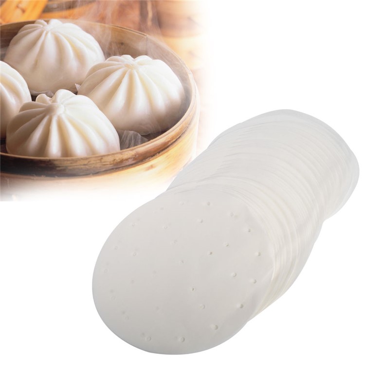 150PCS 9-inch Diameter Perforated Round Silicone Paper Liners for Bamboo Steamer Air Fryer-9