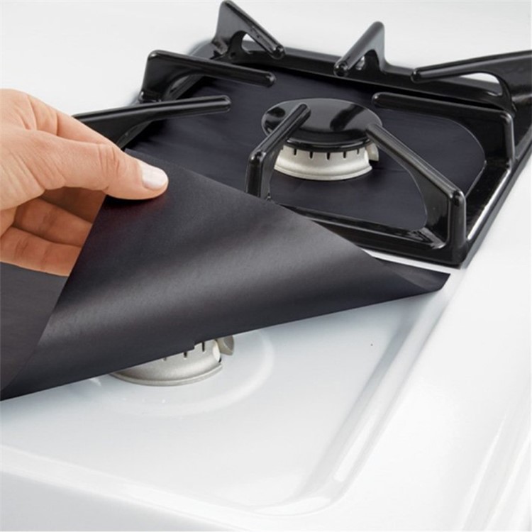 6PCS/Set Home Stove Top Protectors Reusable Non-Stick Gas Burner Liners 27x27cm-2