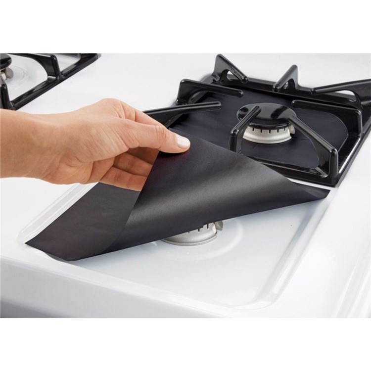 6PCS/Set Home Stove Top Protectors Reusable Non-Stick Gas Burner Liners 27x27cm-4