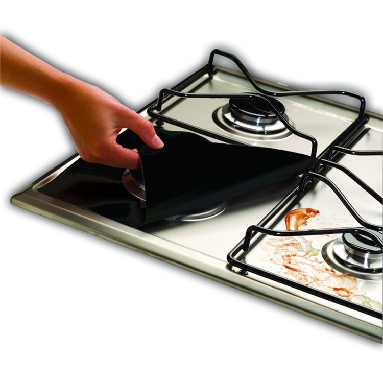 6PCS/Set Home Stove Top Protectors Reusable Non-Stick Gas Burner Liners 27x27cm-9