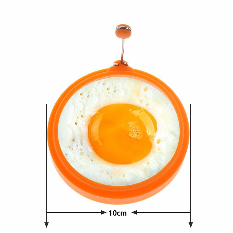 Nonstick Silicone Fried Egg Mold Ring Set Heart Egg for Cooking - Green Flower + Blue Heart + Red Circle + Orange Bear-6