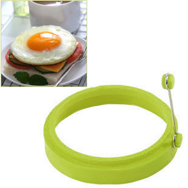 Nonstick Silicone Fried Egg Mold Set for Cooking - Orange Flower + Red Heart + Blue Circle + Green Bear-3