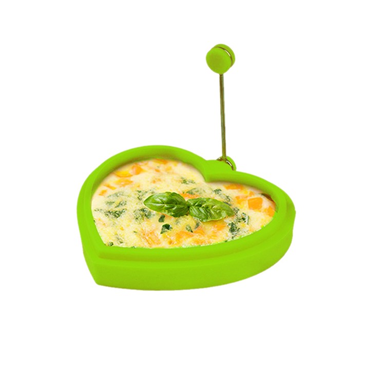 Nonstick Silicone Fried Egg Mold Set for Cooking - Orange Flower + Red Heart + Blue Circle + Green Bear-4