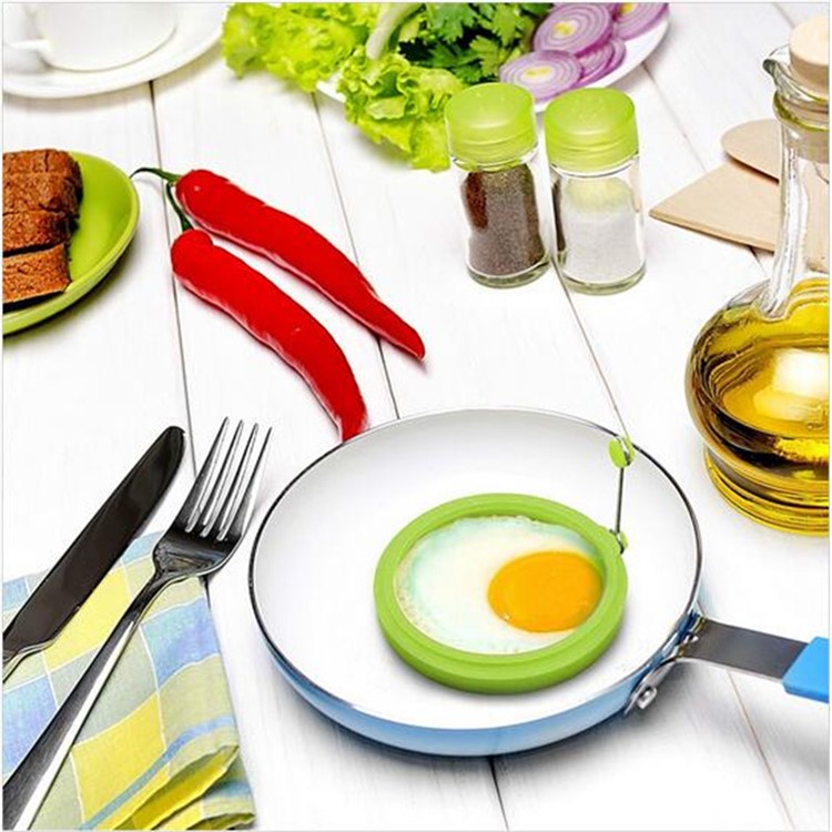 Nonstick Silicone Fried Egg Mold Set for Cooking - Orange Flower + Red Heart + Blue Circle + Green Bear-7