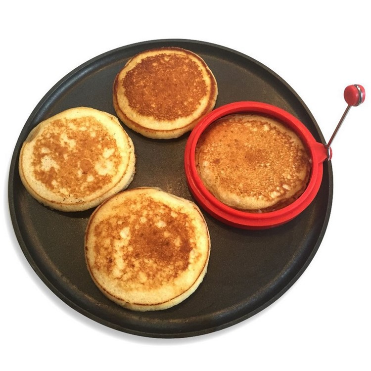 Nonstick Silicone Fried Egg Mold Heart Egg Ring 4PCS for Cooking - Red Flower + Blue Bear + Green Circle + Orange Heart-11