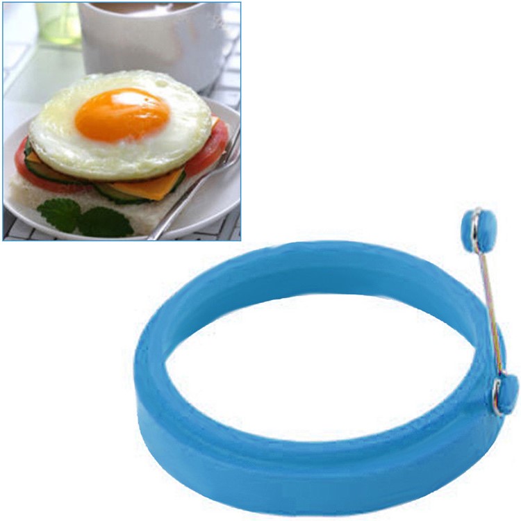 Nonstick Silicone Fried Egg Mold Heart Egg Ring 4PCS for Cooking - Red Flower + Blue Bear + Green Circle + Orange Heart-7