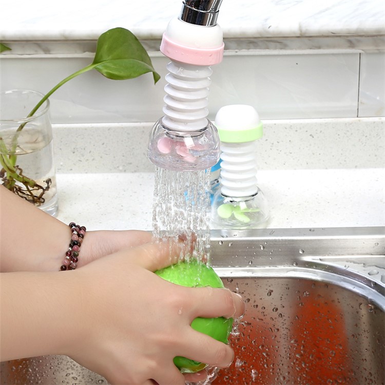Kitchen Water Saver Tap 360 Degrees Rotatable Swivel Faucet Nozzle Filter - Pink-1