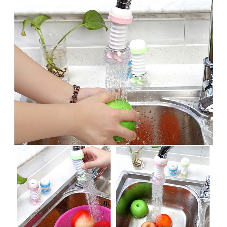 Kitchen Water Saver Tap 360 Degrees Rotatable Swivel Faucet Nozzle Filter - Green-2