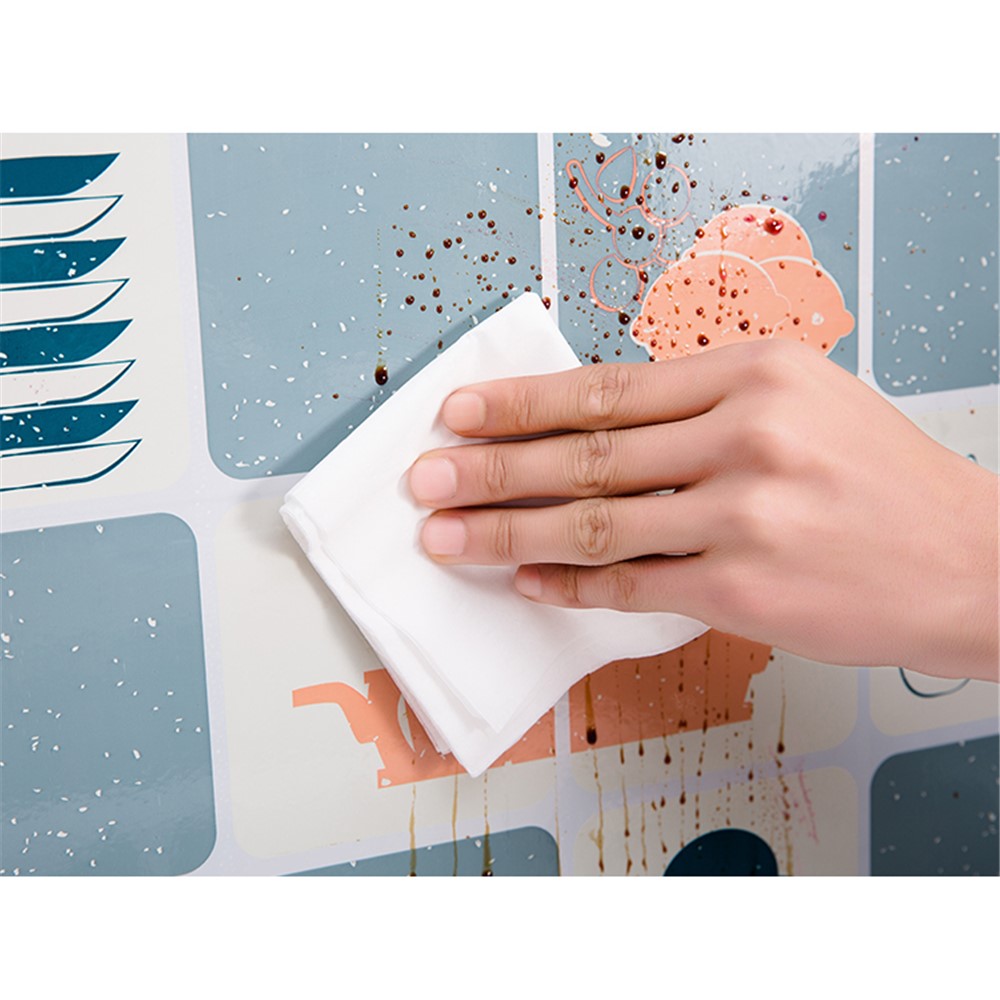 Self-adhesive High Temperature Resistance Kitchen Wall Stickers Waterproof Oil-proof Decal Wallpaper - Blue Kitchenware-5