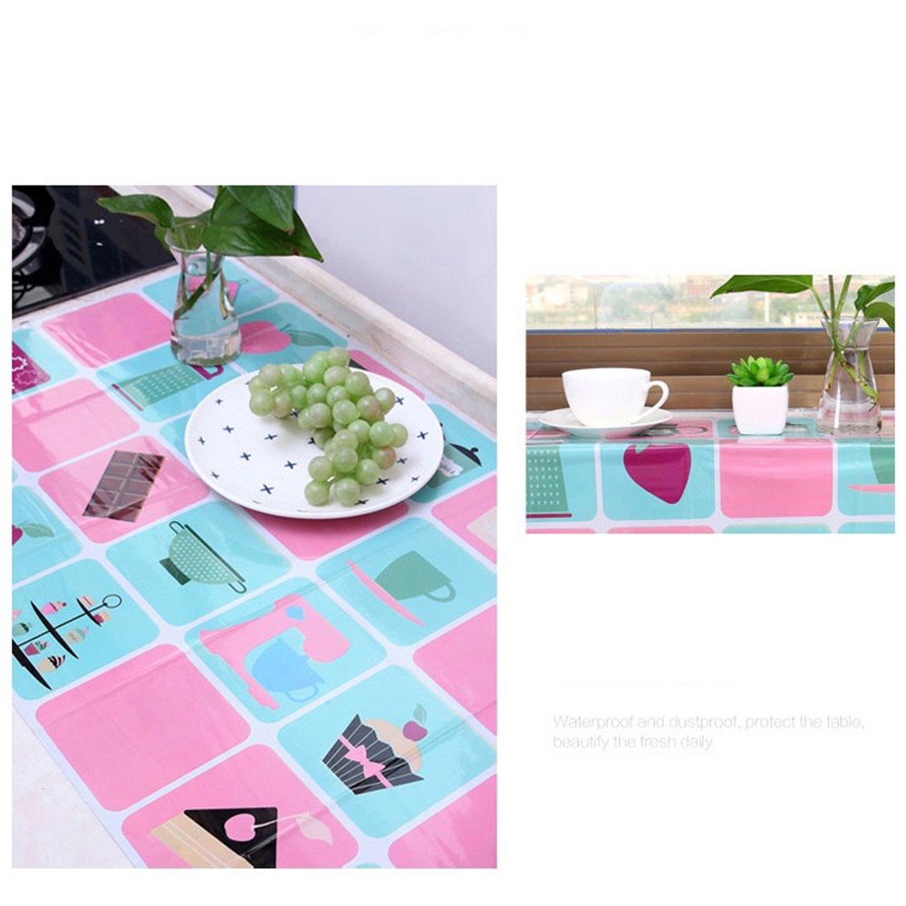 Self-adhesive High Temperature Resistance Kitchen Wall Stickers Waterproof Oil-proof Decal Wallpaper - Pink-2