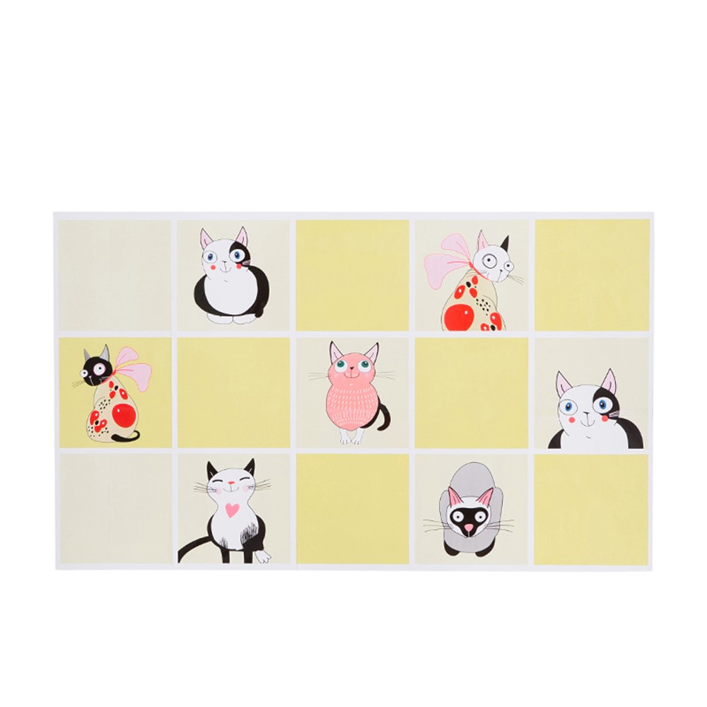 Self-adhesive High Temperature Resistance Kitchen Wall Stickers Waterproof Oil-proof Decal Wallpaper - Yellow Cat-2