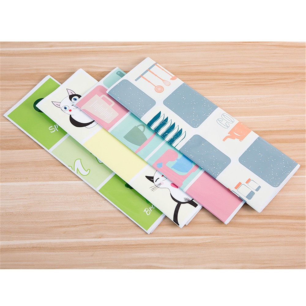 Self-adhesive High Temperature Resistance Kitchen Wall Stickers Waterproof Oil-proof Decal Wallpaper - Yellow Cat-4